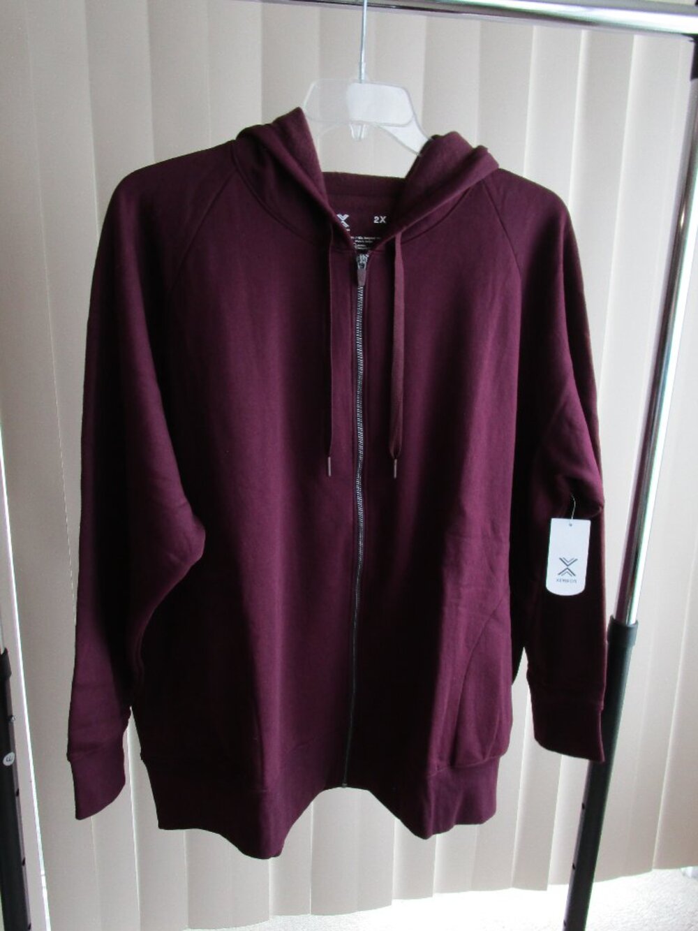 Xersion Hooded Fleece Jacket woman 2X - eggplant purple